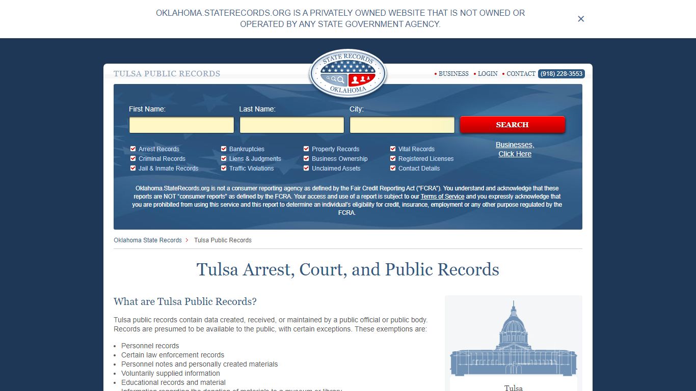 Tulsa Arrest and Public Records | Oklahoma.StateRecords.org